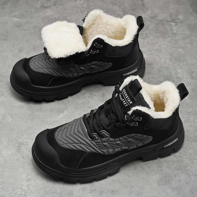 

Зимние плюшевые ботинки мужские сохраняют тепло нескользящие ботильоны мужские черные зеленые ботинки 44 серый/чёрный