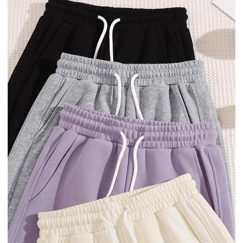 Осенне-зимние модные свободные утолщенные брюки с высокой талией и флисом для женщин — фото 7