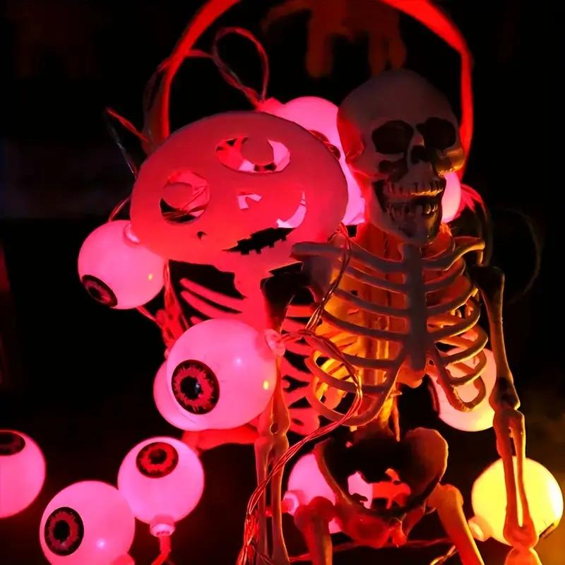 1PC 3M/9.84FT. 20LED Spooky Halloween Eyeball String Light Battery Powered Suitable For Home Yard Outdoor Festival Party Decor