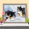 huacan Dog Diamond Mosaic Animal 5D DIY Diamond Painting Snow Winter Full Square/Round Drill Embroidery Handicraft