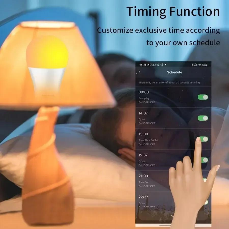 Tuya Smart LED-Lampe - E27 RGB Bluetooth Dimmbares Licht mit App-Steuerung für Schlafzimmer-/Partydekoration (220V)