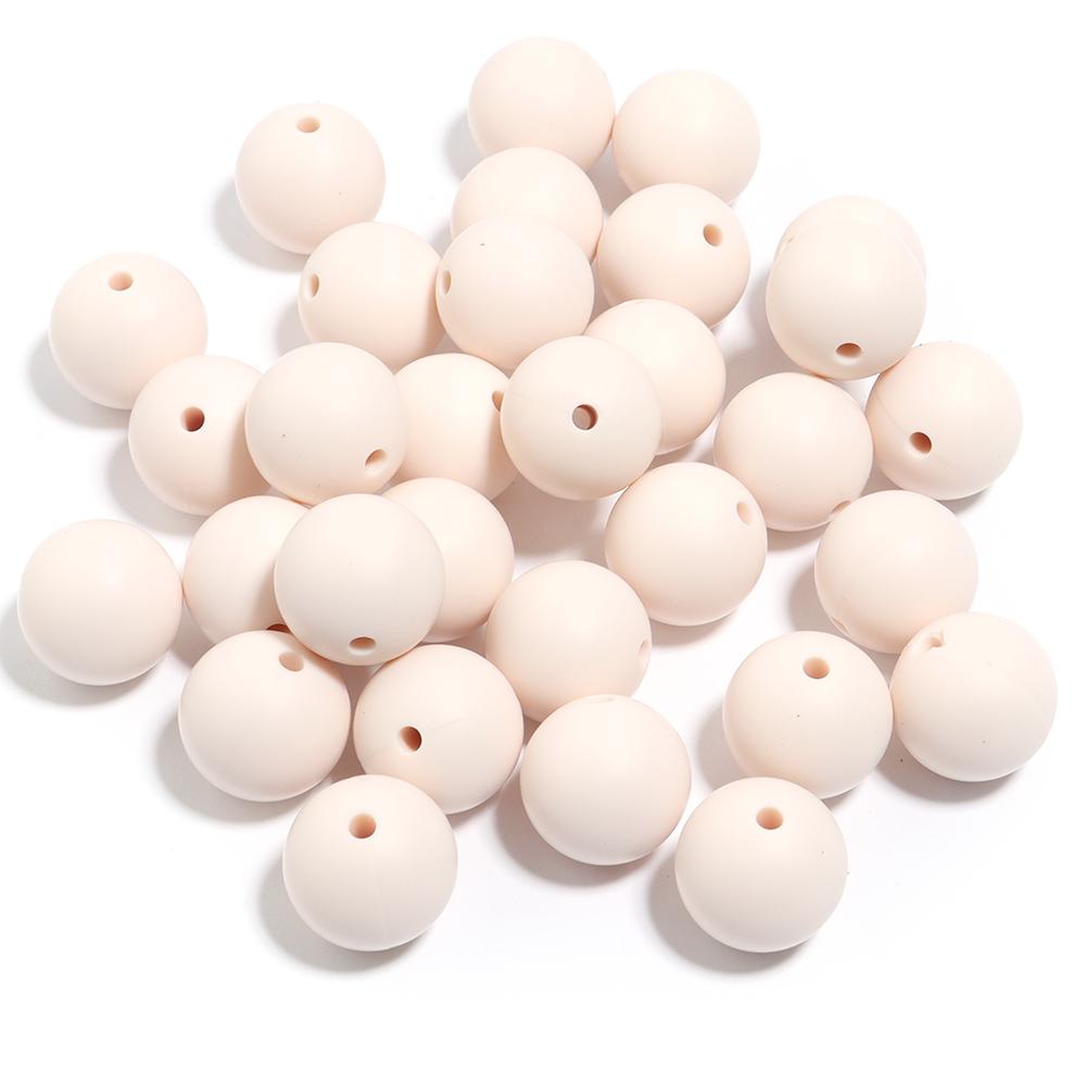 20pcs/Lot 12 15mm Candy Color Round Acrylic Imitation Silicone Beads Round Spacer Loose Bead for DIY Jewelry Making Accessories