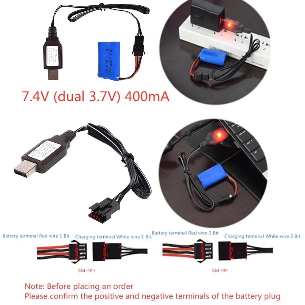 7.4V SM4P Reverse Charger 4-pin Lithium Battery USB Reverse Charging Cable