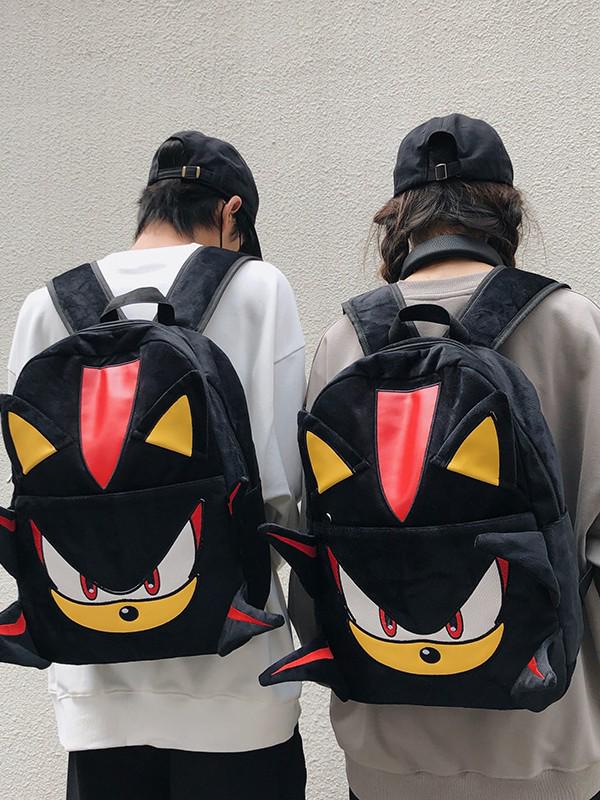 Handmade Sonic Shadow Black Charizard Plush Backpack for Couples