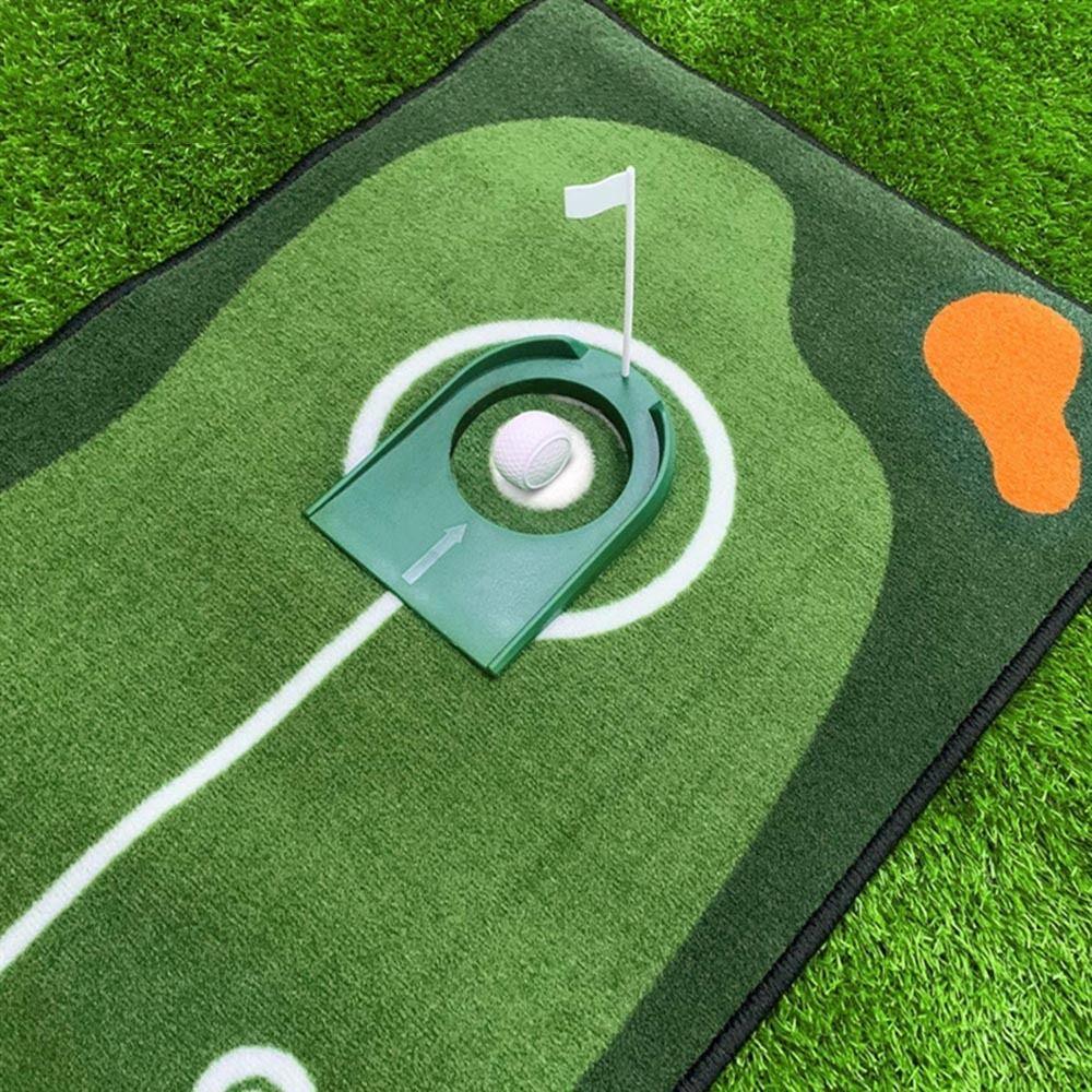 Zelený tréninkový trenažér Golfový puttovací disk Jamka Putter Golfová pomůcka Vlajka Vnitřní puttování