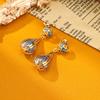 SUYU Copper Carved Enamel Oil Drop Ethnic Style Retro Earrings Long Women's Light Luxury Earrings Fashion Jewelry Accessories