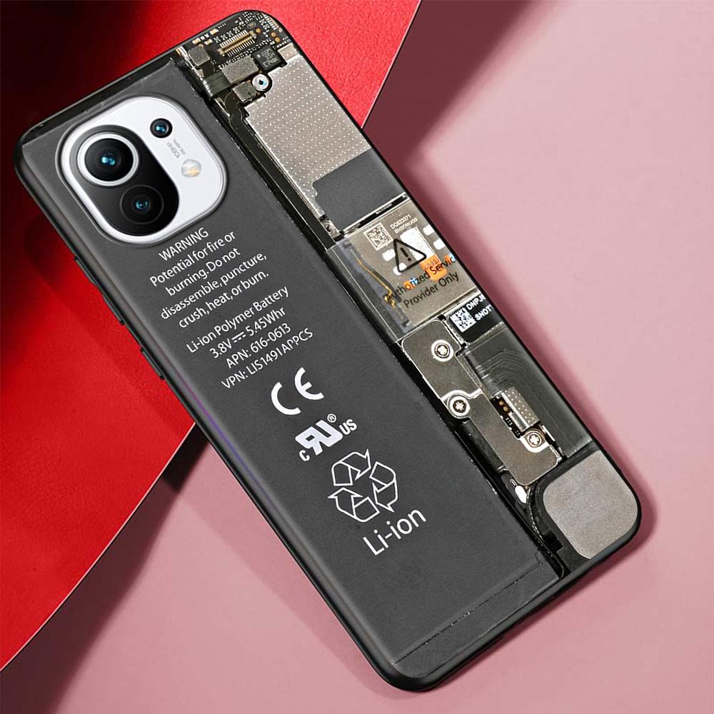 Motherboard Circuit Board Case for Xiaomi Mi 11 Ultra 11T 12 10T 9T Pro 12X Note 10 9 8 Lite A3 CC9E 10S Black Soft Phone Cover