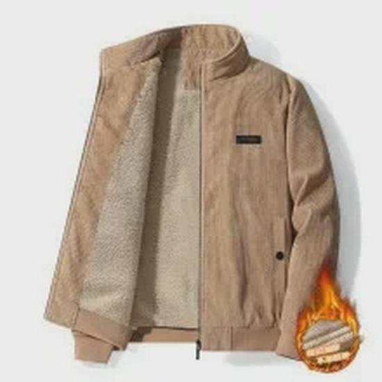 Men's Slim-Fit Corduroy Jackets: Casual Korean Style, Versatile, Thick Fleece for Spring/Autumn