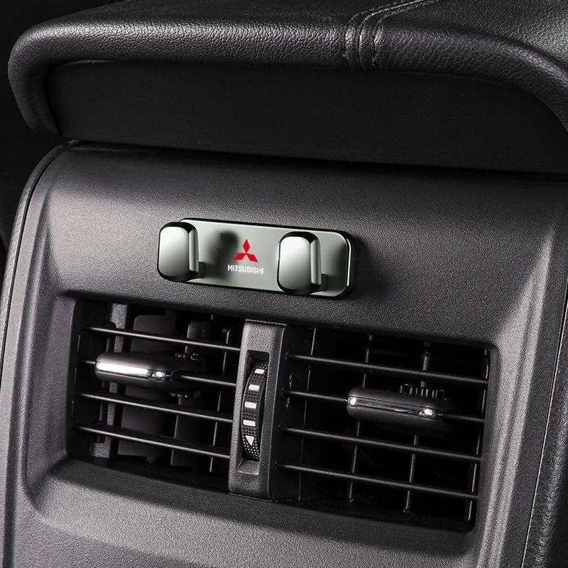 Car Headrest Hook Hanger for Mitsubishi Compatible with All Models Pajero Outlander Lancer Eclipse Cross Metal Storage Holder Ca MA8