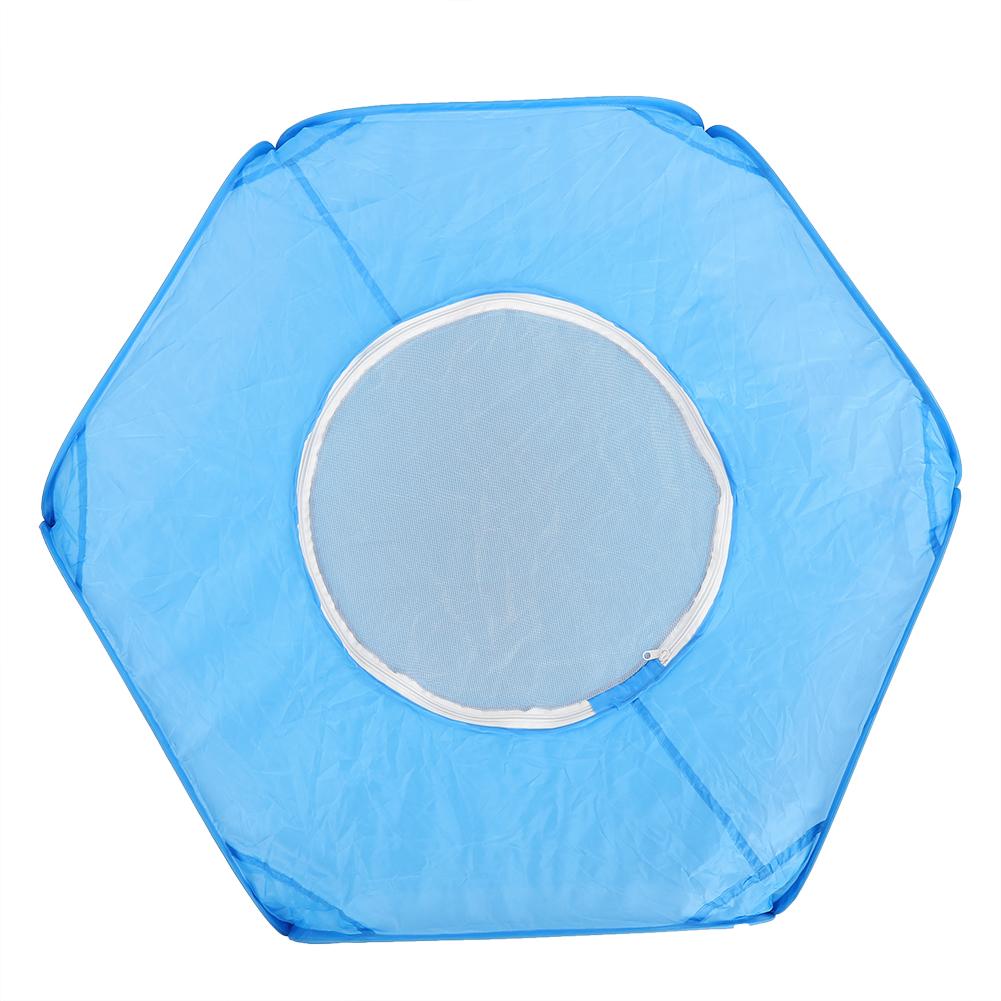 Foldable Small Animal Hamster Fence Autoopen Outdoor Indoor Exercise Crawling Pet Tent(  Blue )