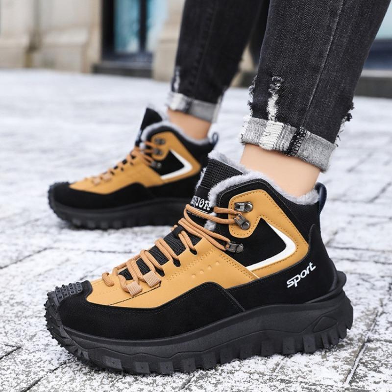 Fashion Men Snow Boots Fashion High-top Cotton Shoes Plush Warm Winter Boots for Men Non-slip Platform Boot Outdoor Safety Shoes Sneaker