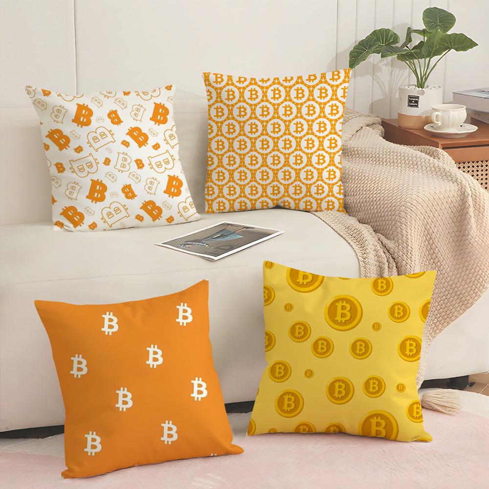 Cool BBitcoin Cushion Cover Pillowcase Ultra Soft Skin Friendly Fabric Cloud Like Comfort Concealed Zipper