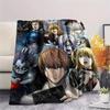 1PC Death Note Print Flannel Blanket, High Quality All Seasons, Home Decor, Warmth and Comfort, Perfect for Christmas Gifts