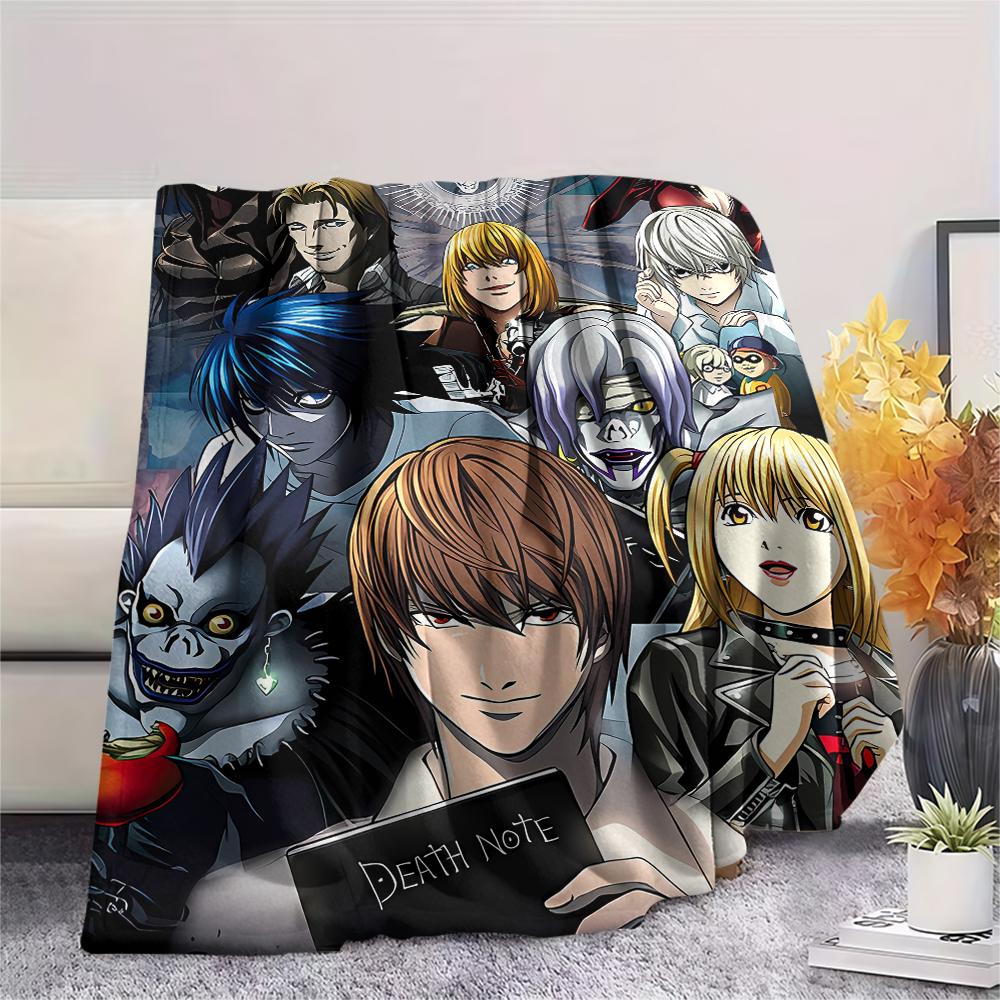 1PC Death Note Print Flannel Blanket, High Quality All Seasons, Home Decor, Warmth and Comfort, Perfect for Christmas Gifts