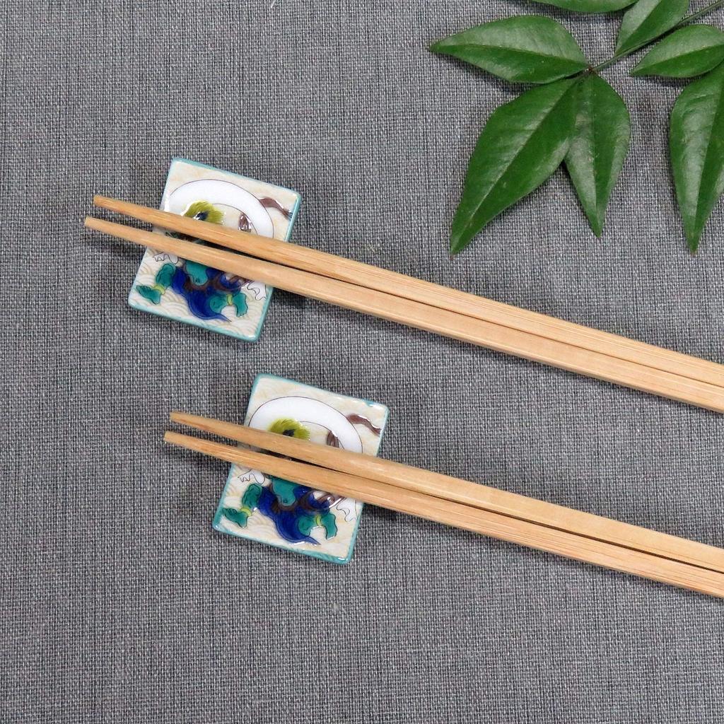 Stylish Kutani Ware Pair Chopstick Rest Fujin Ceramic Cutlery Made In Japan Set, Design, Rest,
