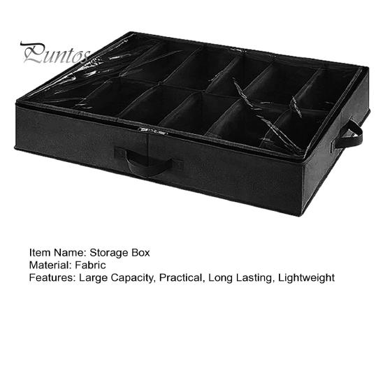 Under-Bed Shoes Storage Organizer Large Capacity Multiple Compartments Foldable Design Shoes Container Storage Box with Handle