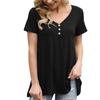 Dámská módní halenka s límečkem do V s krátkým rukávem pro snadný volný čas