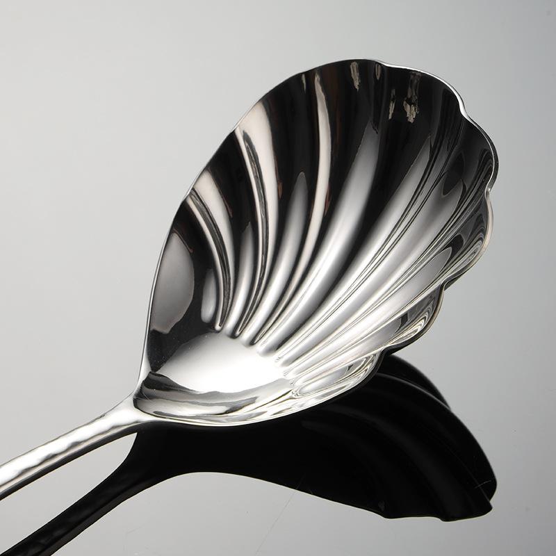 304 stainless steel hammer point shell public spoon lotus spoon high value home creative gifts tableware meal sharing