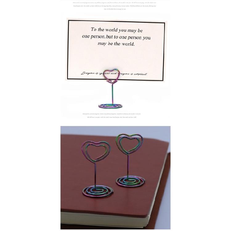 Set Of 10 Plated Memo Photo Note Clips Desktop Table Card Holders Note Organizers Set Heart Shaped Table Card Holders