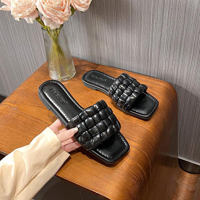 Fashion 2025 Fairy Knitted Sandals Women Flats Heels Slides Shoes Ladies Summer Open Toe Beach Slippers Home&Outdoor Pantuflas Sandalias