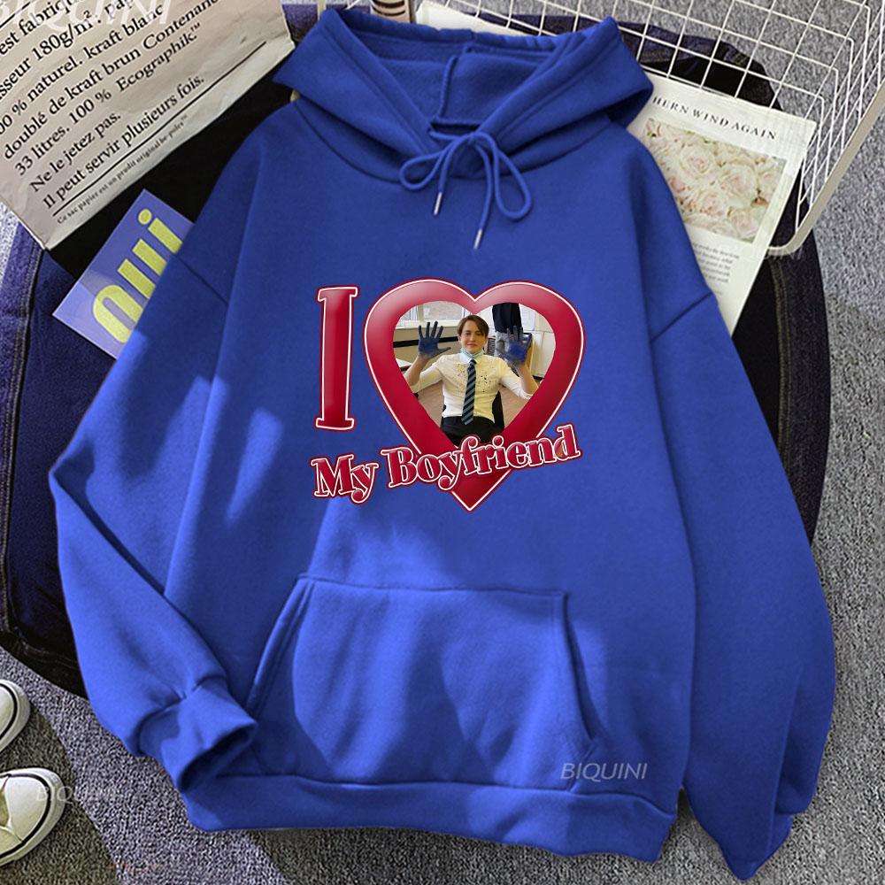 I Love My Boy Friend Kit Connor Sweatshirts Winter Fleece Hoodies with Pocket Clothing Streetwear Men Tracksuit Sudaderas
