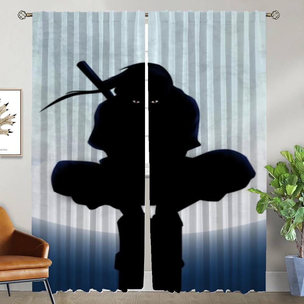 Elegant Room Curtains for Living Room N-Narutoes Partition Home Interior Curtains 2 Pieces Window Curtain Halloween Decoration