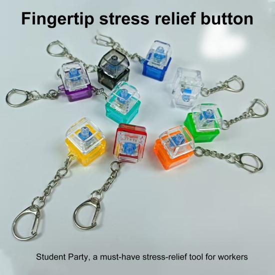 1/10Pcs Keyboard Clicker Stress Relief Toy Anxiety Relief Focus Keychain Pendant Small Portable Lightweight Fidget Toy