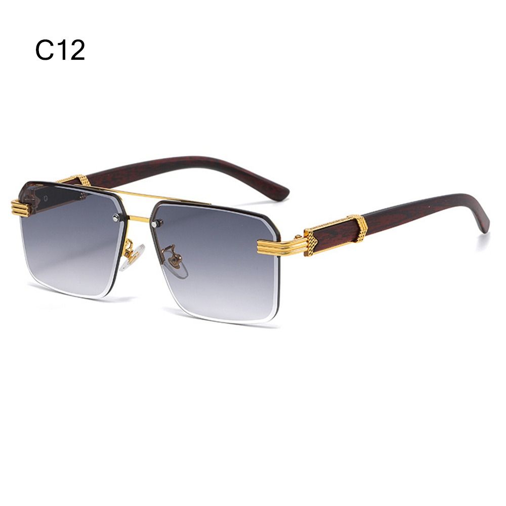 Square Frameless Sun Glasses UV400 Cutting Lenses Eyewear Retro Gradient Shades  for Women