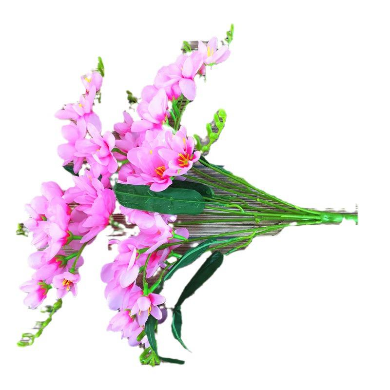 Freesia Living Room Artificial Silk Phalaenopsis and Cymbidium Flower Arrangement – 9-Branch Set
