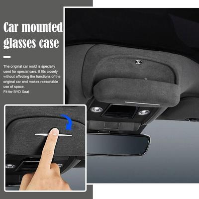 Автомобильный футляр для очков BYD Seal Suede Солнцезащитные очки Солнцезащитный козырек Snap-on Карман для хранения Аксессуары для модификации автомобиля F8F5