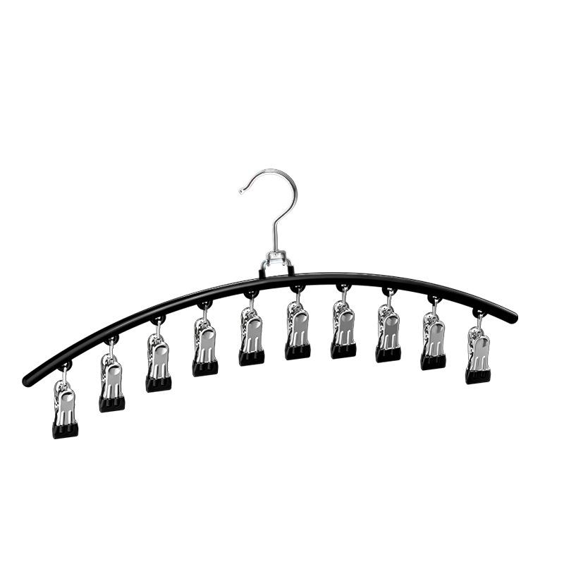 

Вешалка для сушки одежды из нержавеющей стали, ветрозащитная вешалка для одежды, 10 зажимов, вешалка для нижнего белья, держатель для носков чёрный