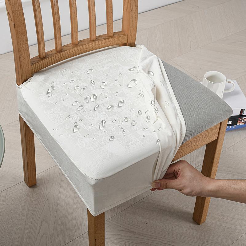 Waterproof Elastic Chair Seat Cushion Covers for Dining Chairs Washable Stretch Seat Protectors for Dining Room Party Banquet
