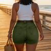 Women High Waist Vintage Denim Shorts Slim Fit Casual Hot Pants with Belt for Summer Everyday Wear