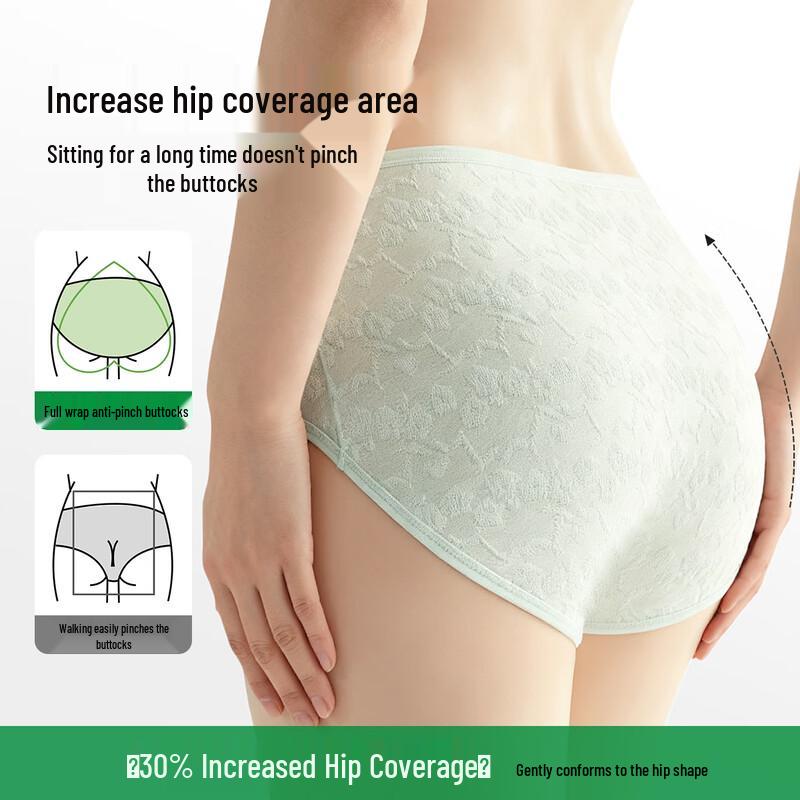 MaoRen Women's High-Waist Tummy Control 100% Cotton Antibacterial Briefs