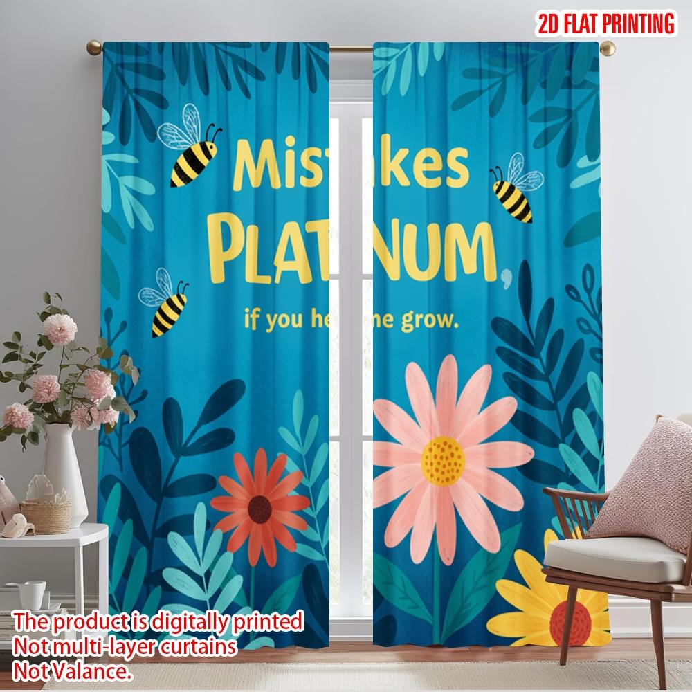 

2pcs 2D flat printing Curtain Mistakes Platinum Grow Polyester Without Electricity 0 for Multipurpose Event Decoration 52.50×116.00 CM 2pcs