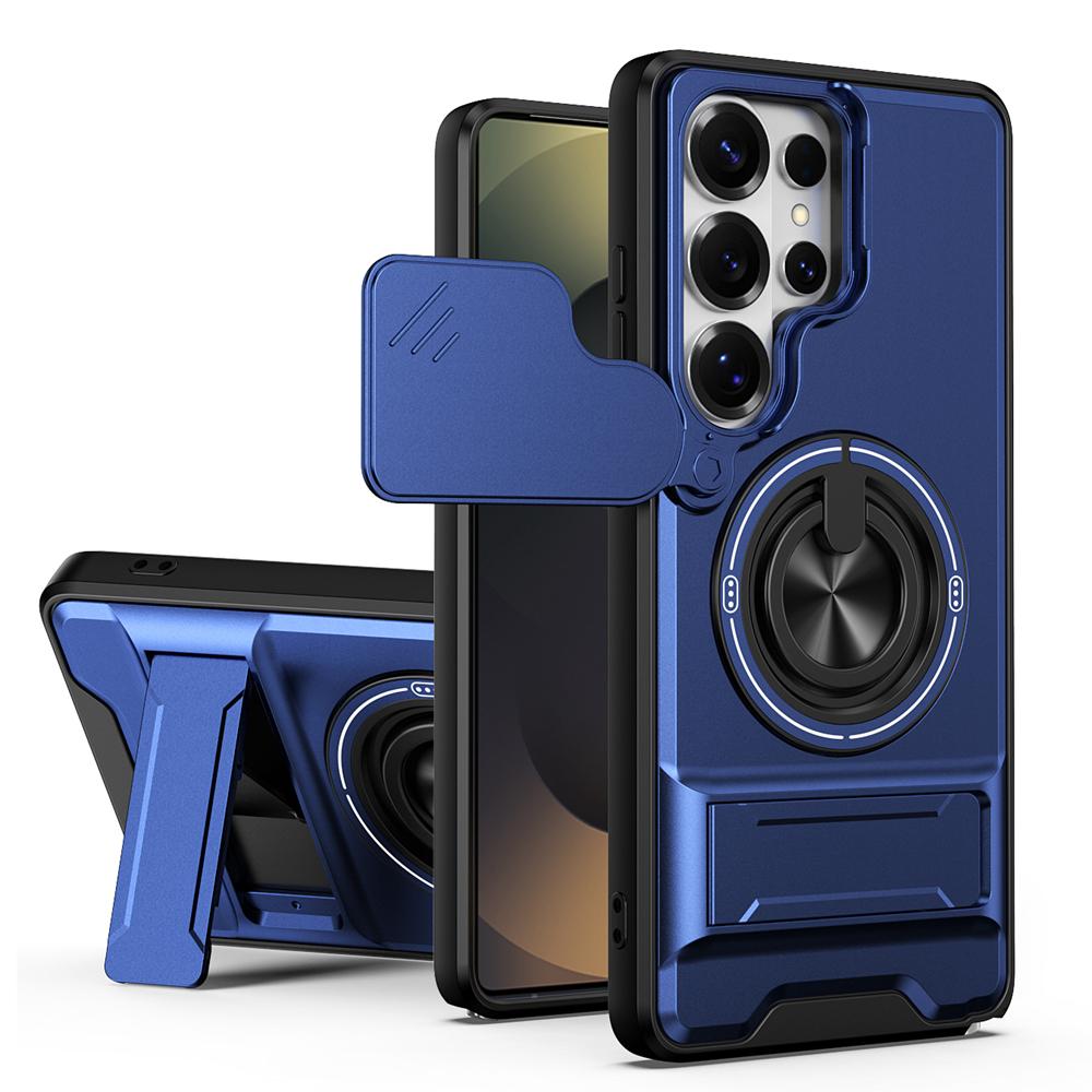 KEYSION Magnetic Phone Case for Samsung Galaxy S25 S26 Ultra S26+ S25 FE Slide Camera Protection Upright Kickstand Ring Shockproof Cover