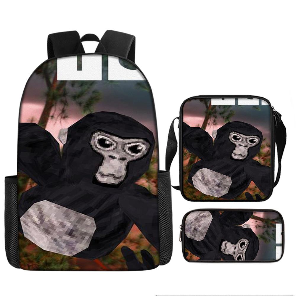 3Pcs Set Backpack, Gorilla Tag  Pencil Bag, Shoulder Bag, Backpack, Large Capacity Travel Bag, The Best Gift for Boys and Girls
