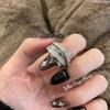 Korea New Fashion Jewelry Exquisite Silver Color Zircon Ring Elegant Women's Opening Adjustable Wedding Gift Luxury Accessory