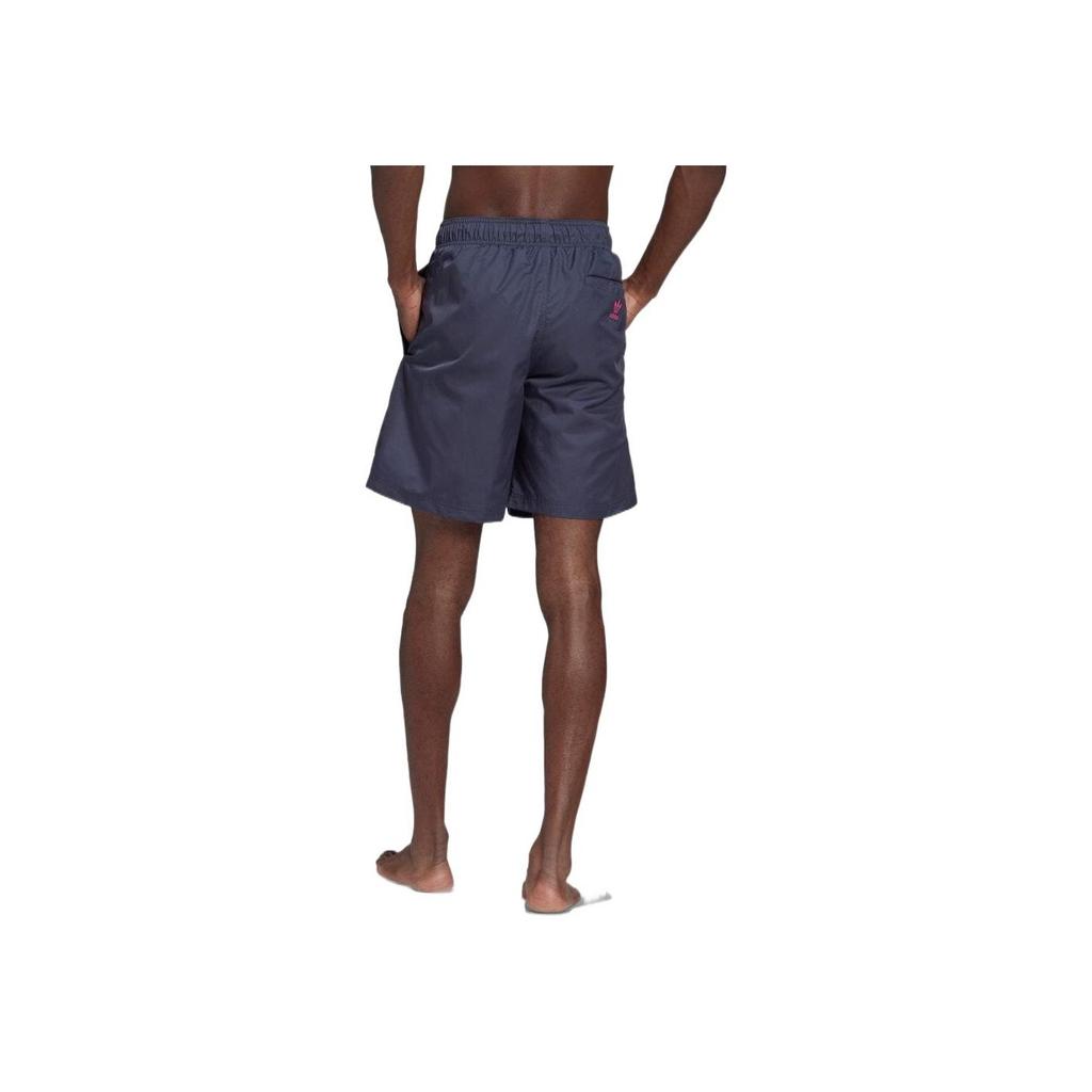 Adidas FW22 Lion Logo Elastic Waist Swim Shorts Men Swim Shorts Navy-Blue HF4927