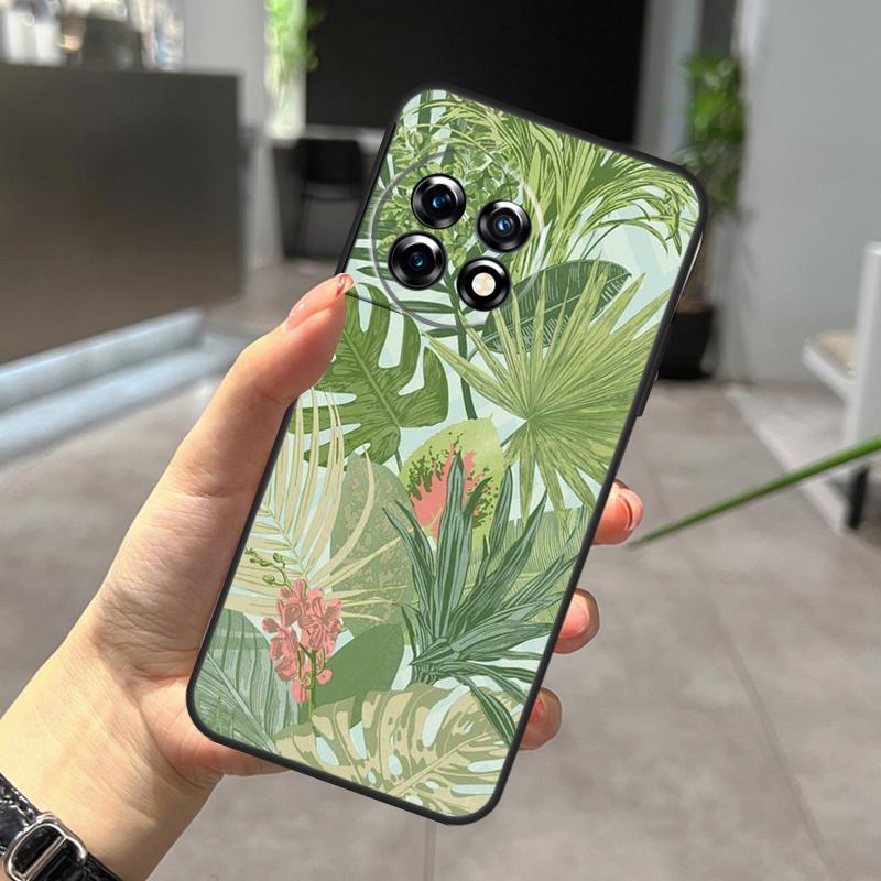 Retro Banana Leaf Plant Case For OnePlus Nord CE 5 2 3 4 Lite N30 N20 OnePlus 15 13 12 11 9 10 Pro 10T 13R 15R Cover