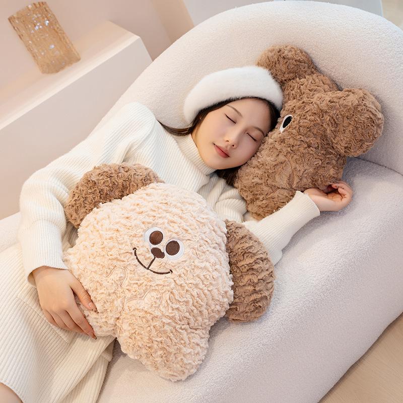 Soft and Cute Big-eyed Dog Plush Toys on The Bedside Home with Pillow and Brown Bear Sleeping Pillow and Office Waist with Girl Birthday Gift