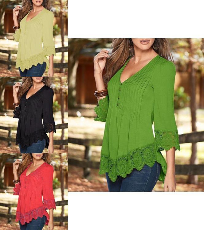 Premium Quality Women Ladies Casual Long Sleeve Lace Shirts Loose Blouses Plus Size
