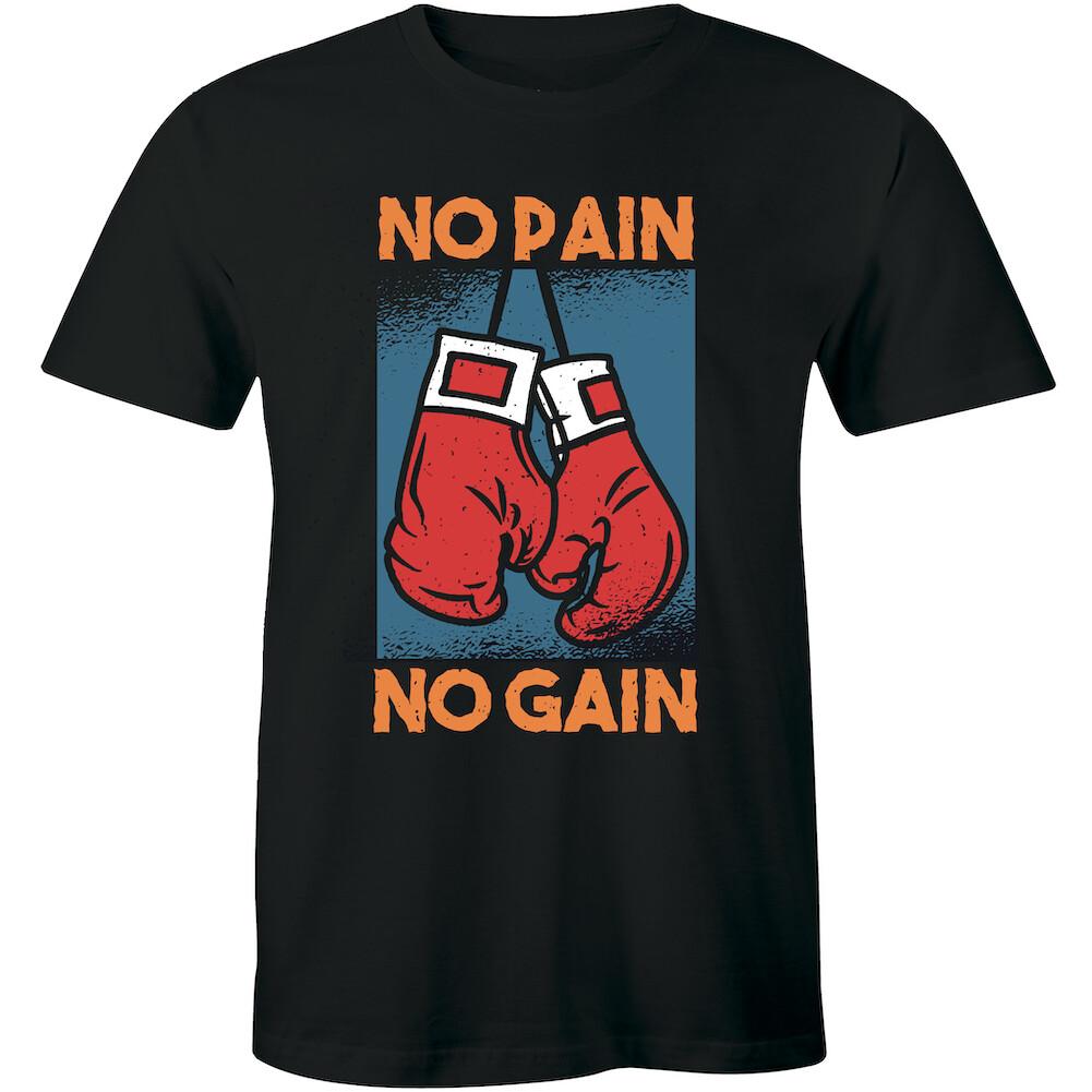 Beautiful Boxing Gloves T-Shirt, No Pain No Gain Motivational T-Shirt for Men S