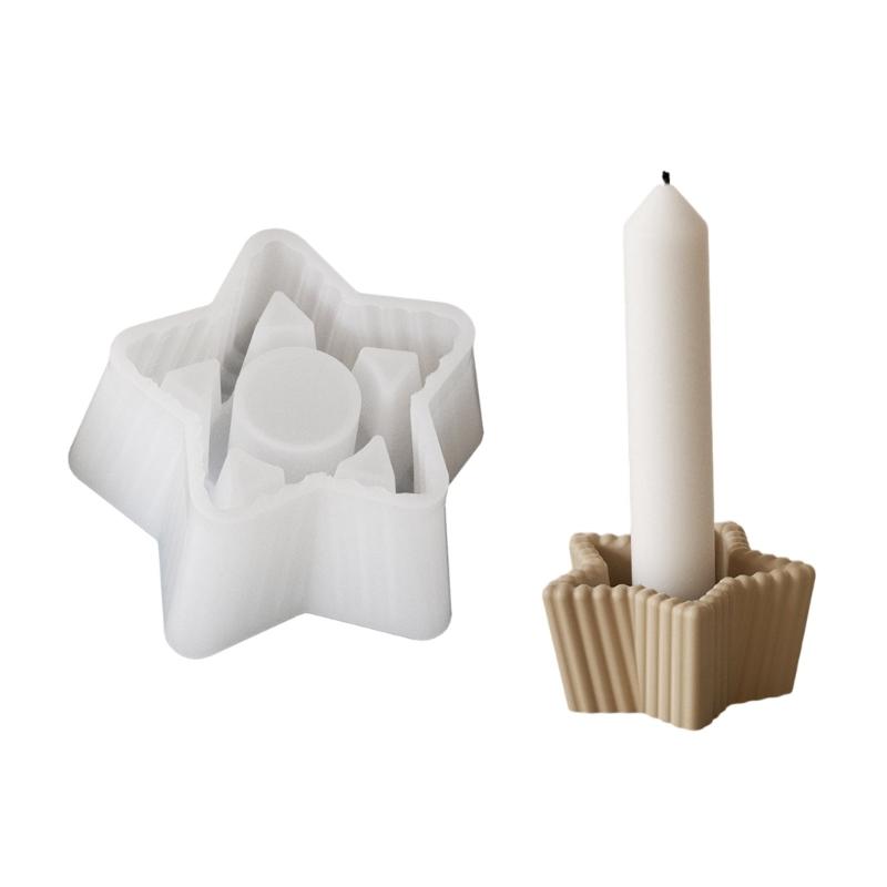 Flexible Silicone Candle Holder Molds For DIY Crafting Heart Star And Round Shapes Ideal For Home Decors And Gifts