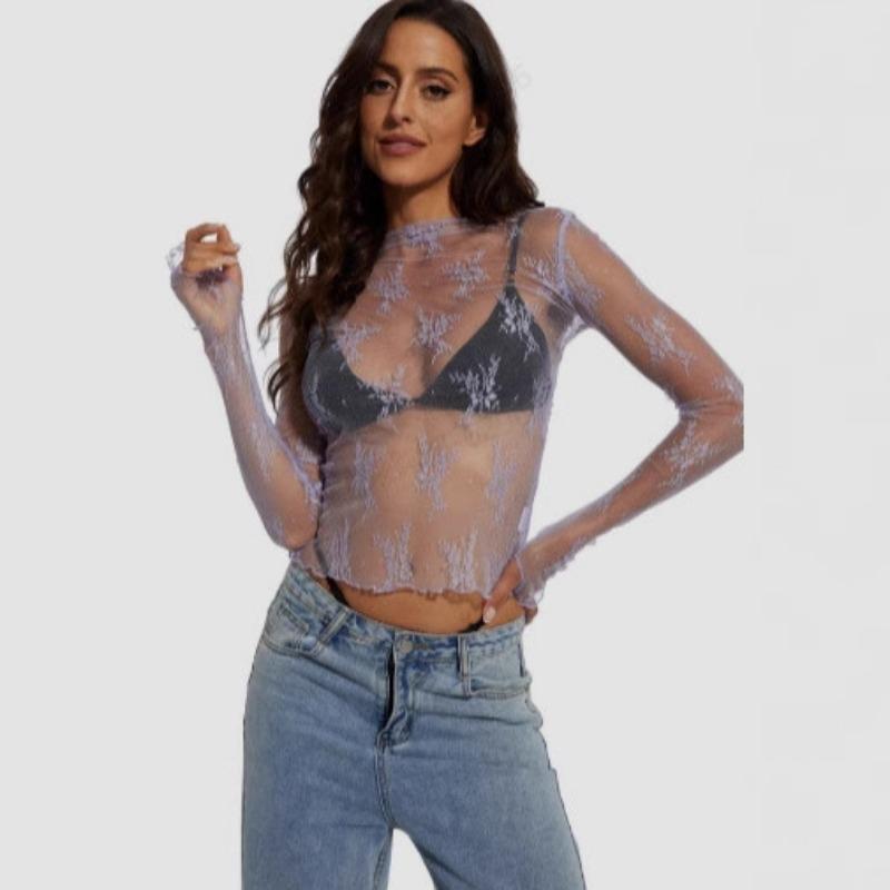 Women's Sexy Hottie Thumbhole Lace Bottom Shirt