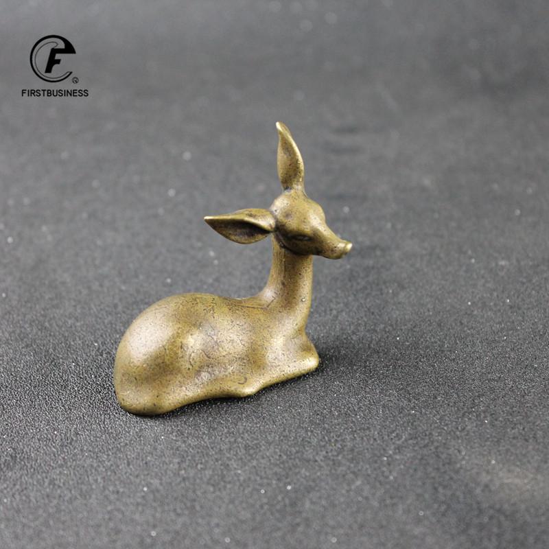 retro copper Christmas Deer Christmas Elk brass Reindeer Christmas Decoration home decoration accessories modern Miniature Props