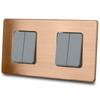 Quadruple Grey Stair Light Switch Brushed Steel Pvd Copper