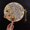 Chinese Wedding Decoration Prop Wedding Decorative For Bride Gold Red Bridesmaid Decor Craft Photography Ornaments Fan Bouquet