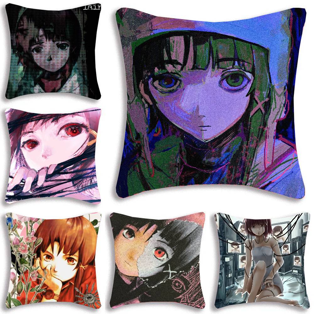 Serial Experiments Lain Anime Pillow Case Sofa Cushion Cover Room Home Decoration