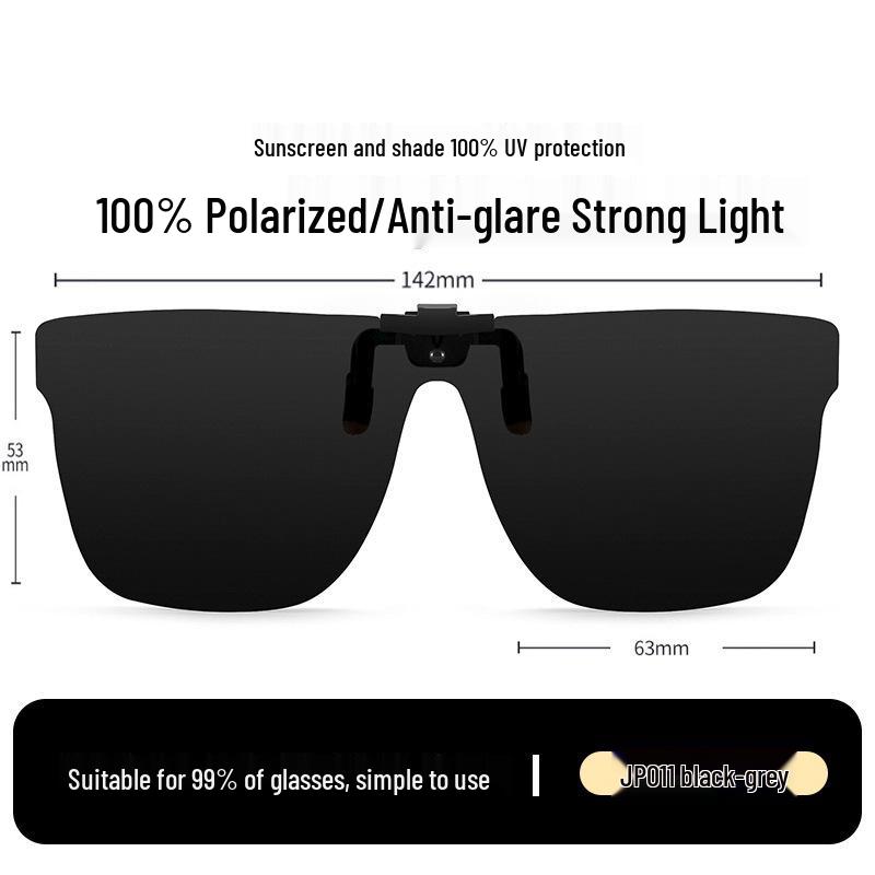 Occhiali da Sole Polarizzati Clip-On Ribaltabili da Uomo - Protezione UV per la Guida Giorno/Notte